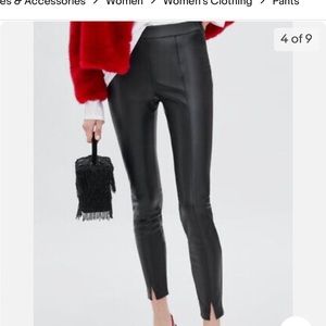 Zara -Faux Leather Black Leggings